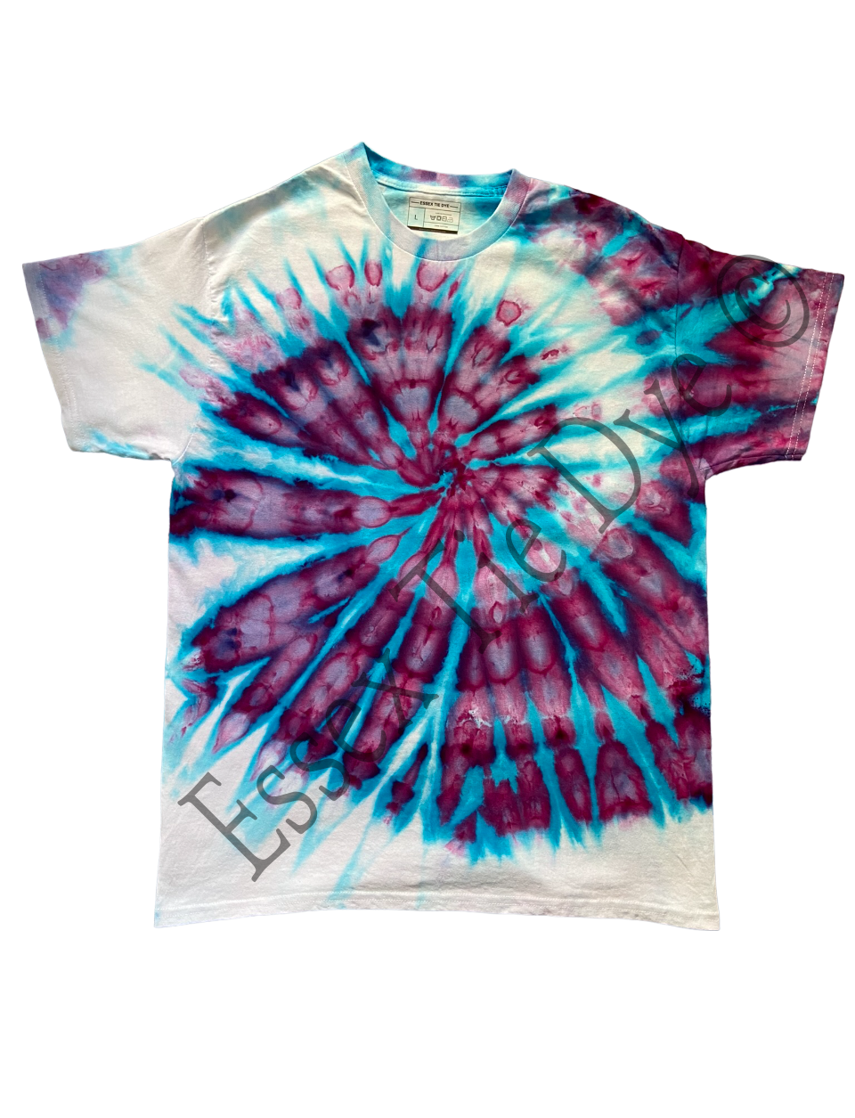 Blue Violet Ice Spiral Tie Dye T-Shirt, Adult, Youth, Unisex XS, S, M, L, XL, 2XL, 3XL, 4XL, 5XL, Dyed in the UK, Gift