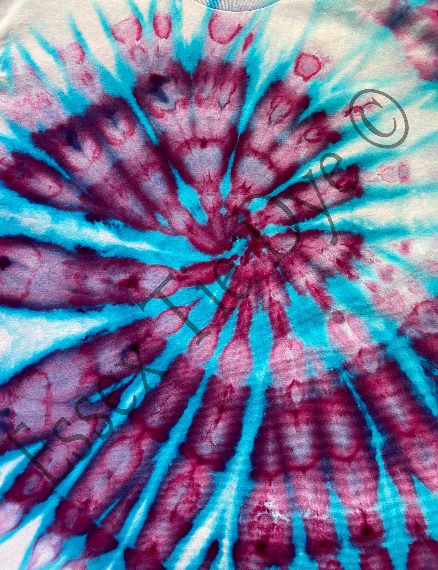 Blue Violet Ice Spiral Tie Dye T-Shirt, Adult, Youth, Unisex XS, S, M, L, XL, 2XL, 3XL, 4XL, 5XL, Dyed in the UK, Gift