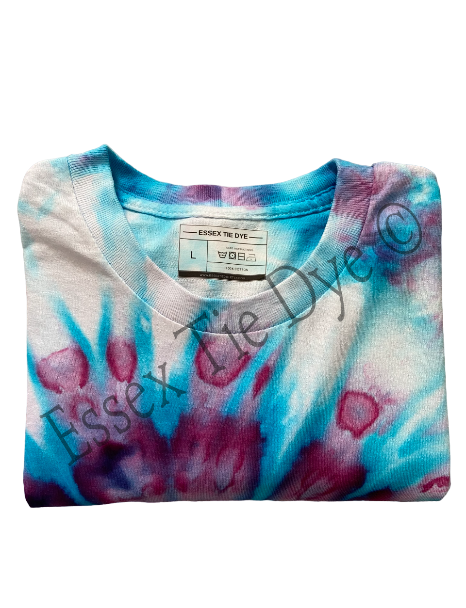 Blue Violet Ice Spiral Tie Dye T-Shirt, Adult, Youth, Unisex XS, S, M, L, XL, 2XL, 3XL, 4XL, 5XL, Dyed in the UK, Gift