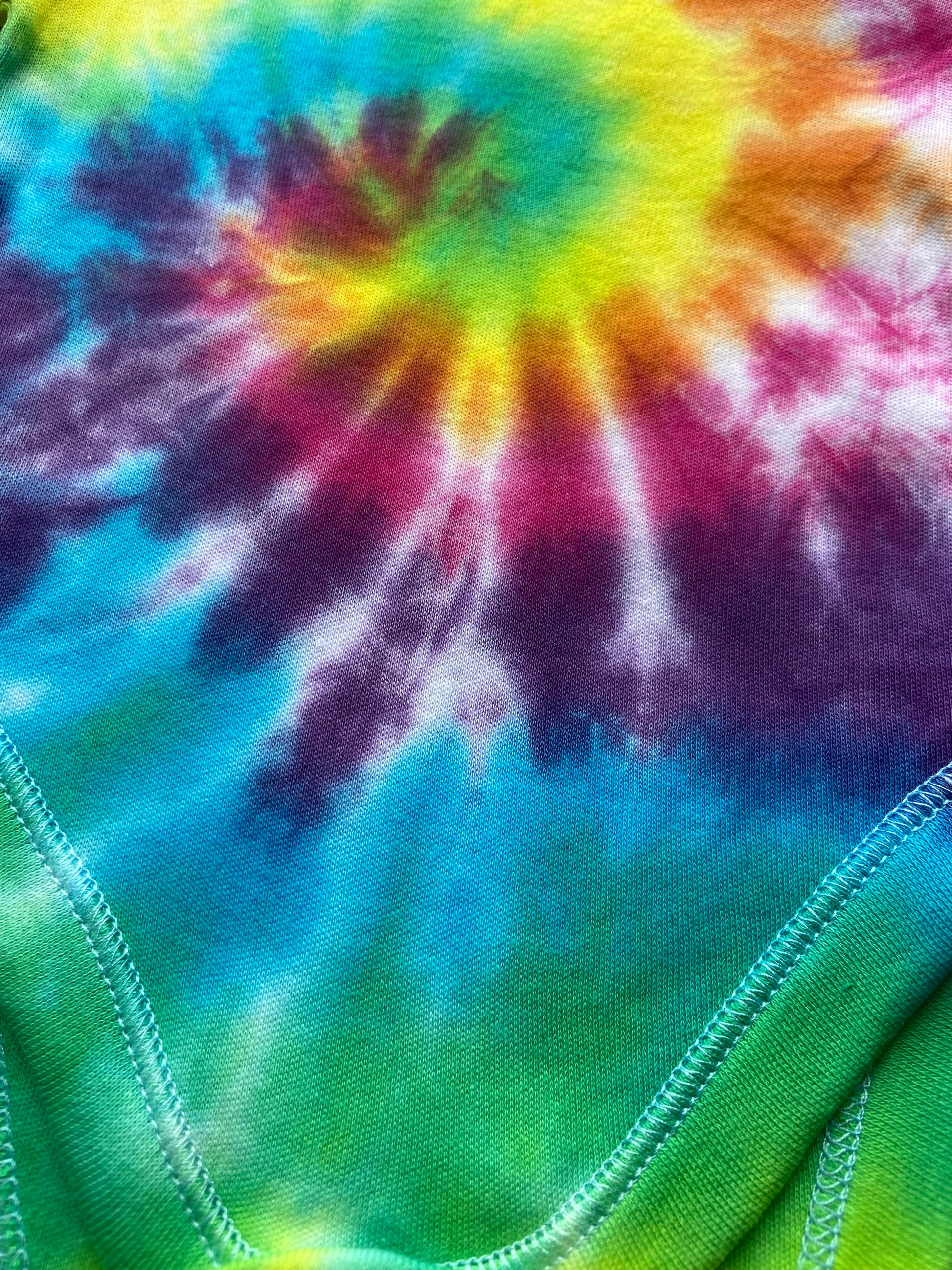 Rainbow Spiral Baby Tie Dye Vest, 0-3 months, 3-6 months, 6-9 months, 9-12 months, 12-18 months, 18-24 months, Unisex, Gift, 100% Cotton.