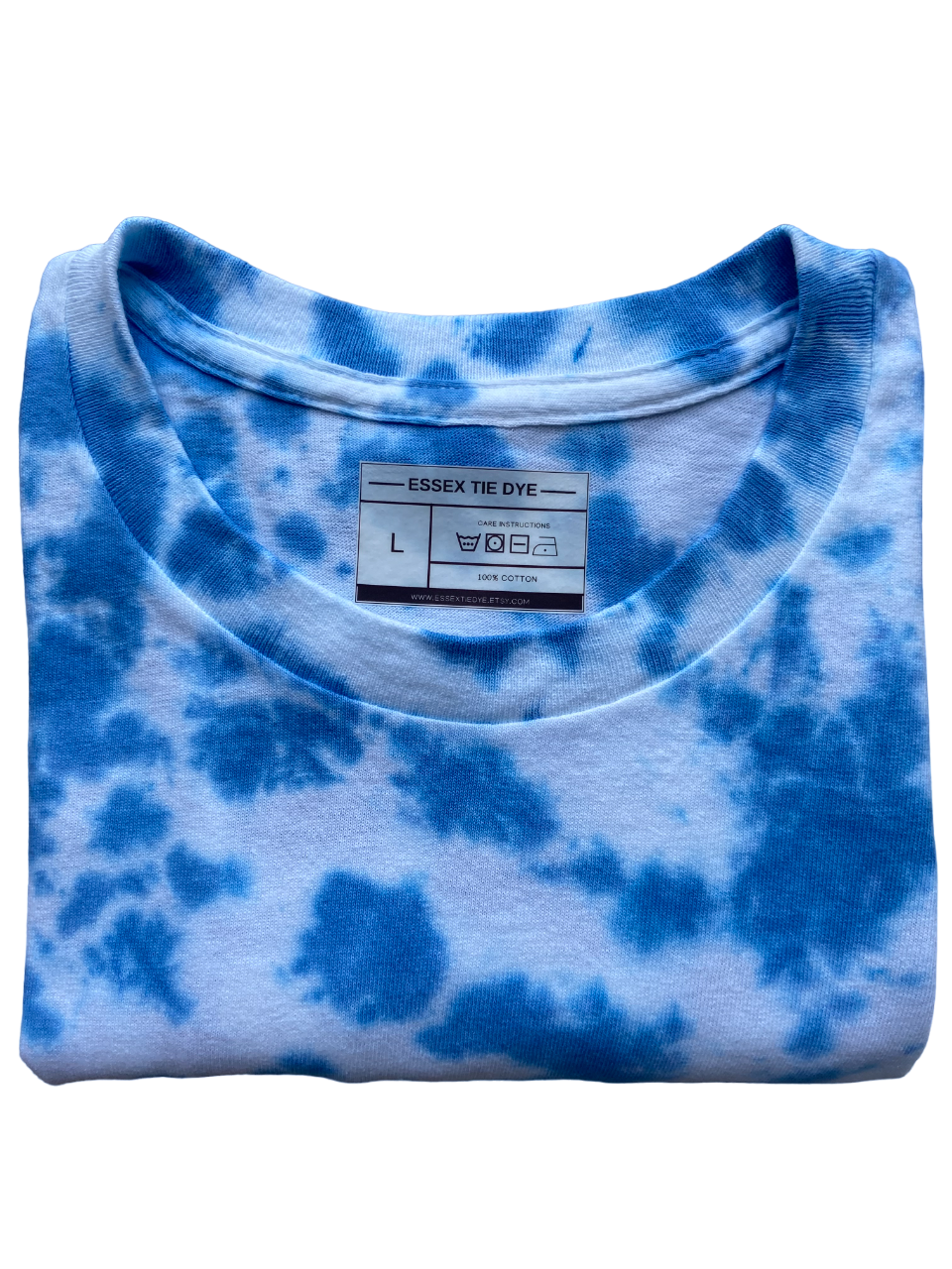 Sapphire Blue Scrunch Tie Dye T-Shirt, Adult, Youth, Unisex, XS, S, M, L, XL, 2XL, 3XL, 4XL, 5XL, Dyed in the UK, Gift