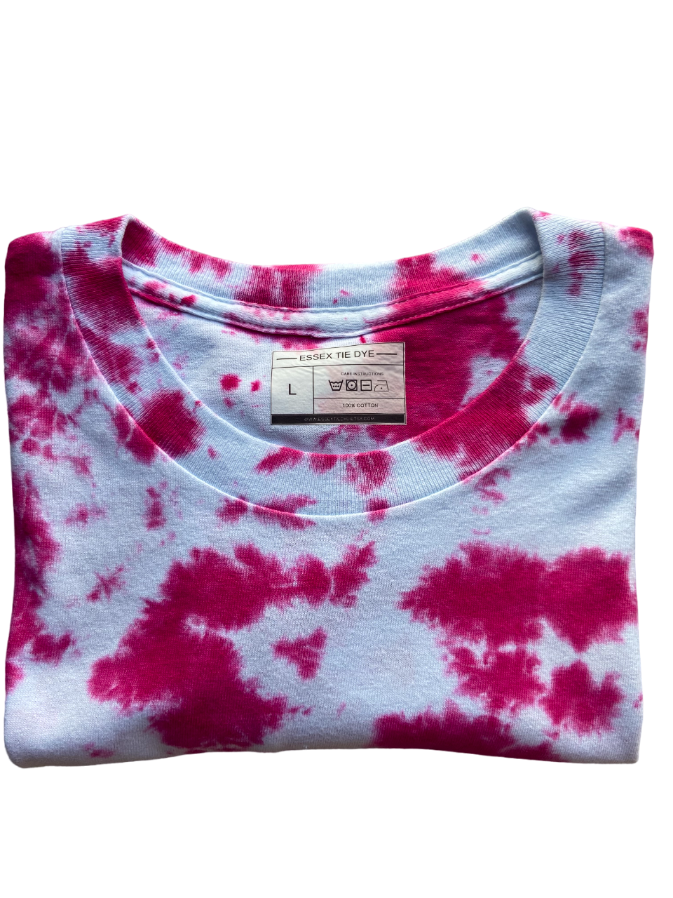 Fuchsia Red Scrunch Tie Dye T-Shirt, Adult, Youth,Unisex, XS, S, M, L, XL, 2XL, 3XL, 4XL, 5XL, Dyed in the UK, Gift