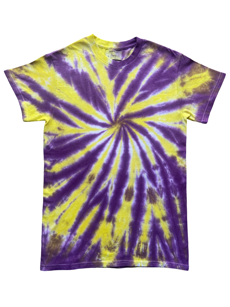 Purple and Yellow Swirl Tie Dye T-Shirt, Adult, Youth, Unisex, XS, S, M, L, XL, 2XL, 3XL, 4XL, 5XL, Dyed in the UK, Gift