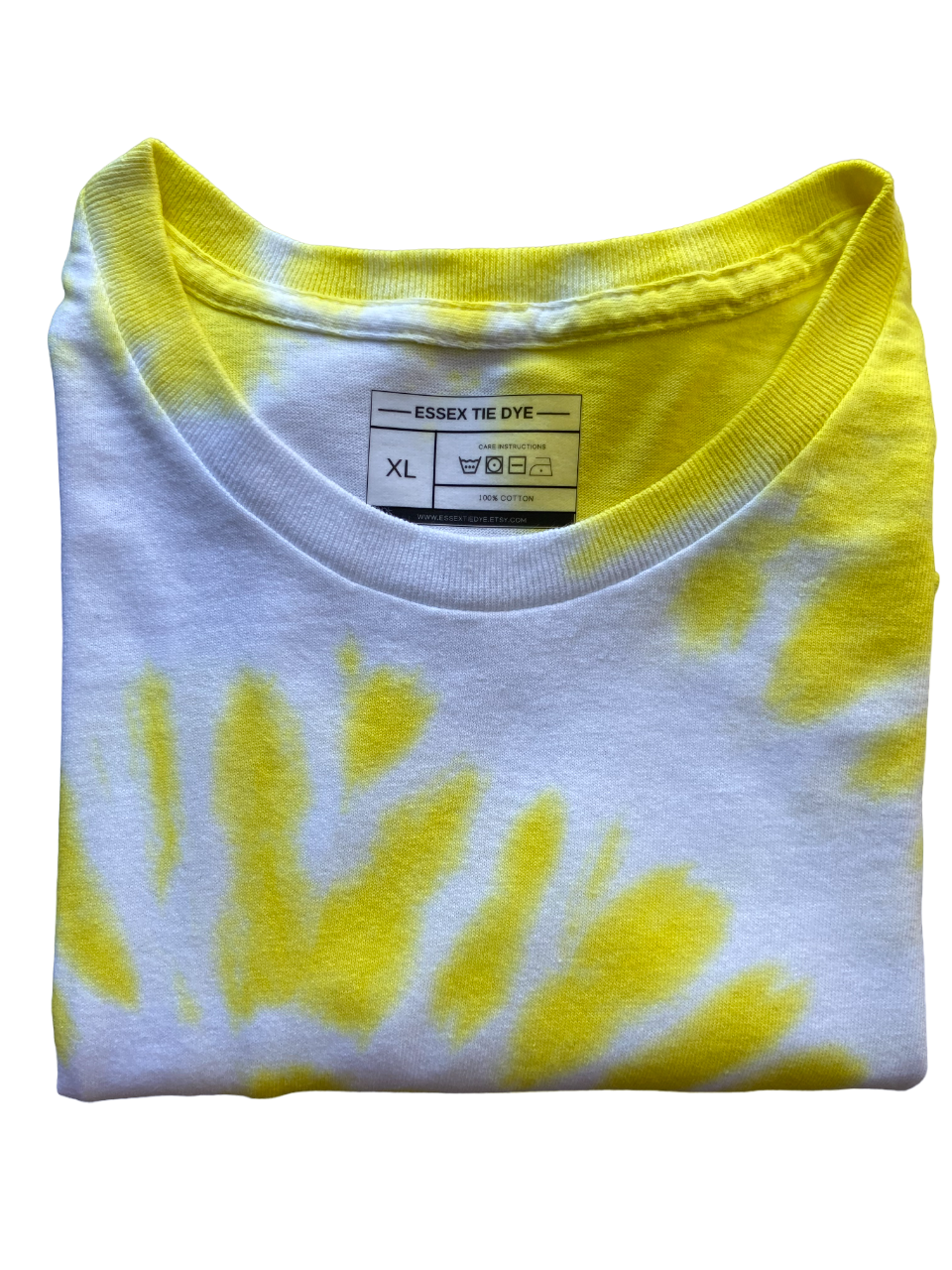 Bright Yellow Spiral Tie Dye T-Shirt, Adult, Youth, Unisex, XS, S, M, L, XL, 2XL, 3XL, 4XL, 5XL, Dyed in the UK, Gift
