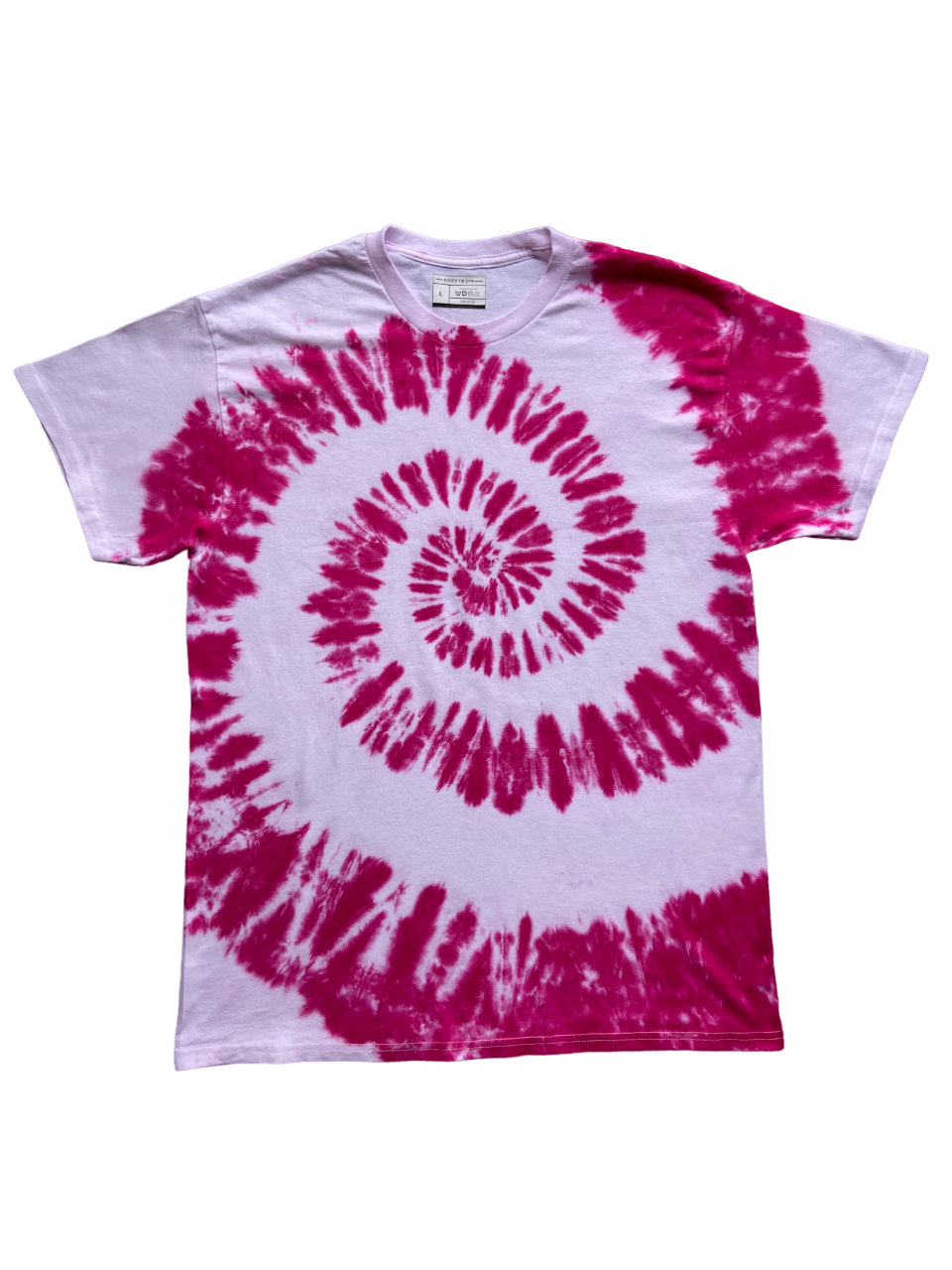 Fuchsia Red Spiral Tie Dye T-Shirt, Adult, Youth, Unisex, XS, S, M, L, XL, 2XL, 3XL, 4XL, 5XL, Dyed in the UK, Gift