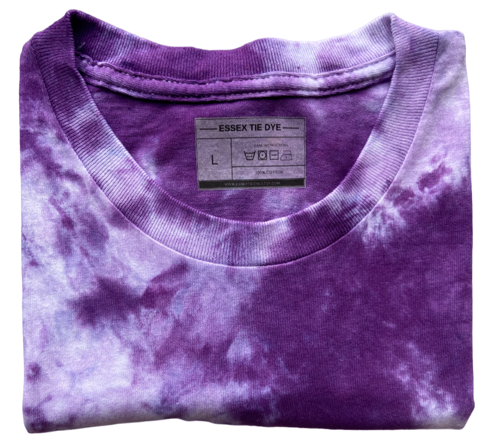 Deep Purple 2 Tone Scrunch Tie Dye T-Shirt, Adult, Youth, Unisex, XS, S, M, L, XL, 2XL, 3XL, 4XL, 5XL, Dyed in the UK, Gift