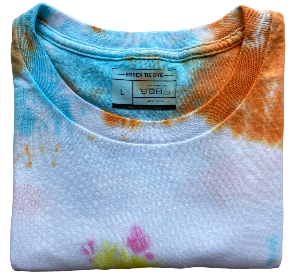 Summer Knot Tie Dye T-Shirt, Adult, Youth, Unisex, XS, S, M, L, XL, 2XL, 3XL, 4XL, 5XL, Dyed in the UK, Gift, Handmade to order
