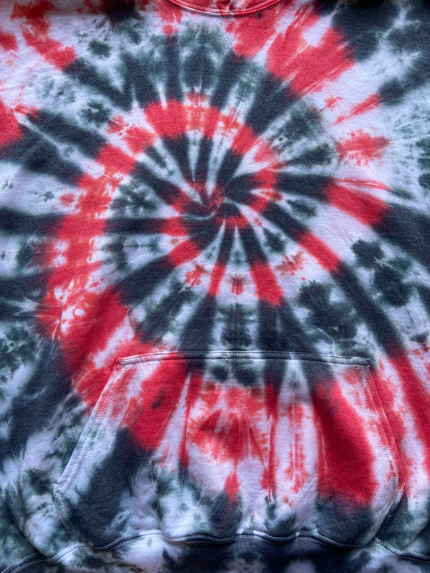 Red and Black Spiral Tie Dye Hoodie, Adult, Youth, Unisex, XS, S, M, L, XL, 2XL, 3XL, 4XL, 5XL, Dyed in the UK, Gift