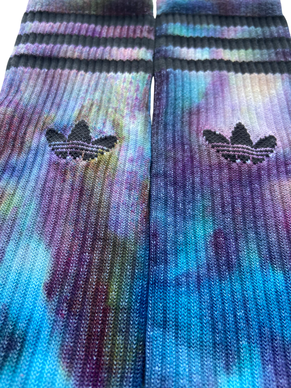 The Alchemist Ice Tie Dye Adidas High Crew Socks, One Pair, Solid Colour, Unisex, Adidas Originals, Dyed in the UK, Gift