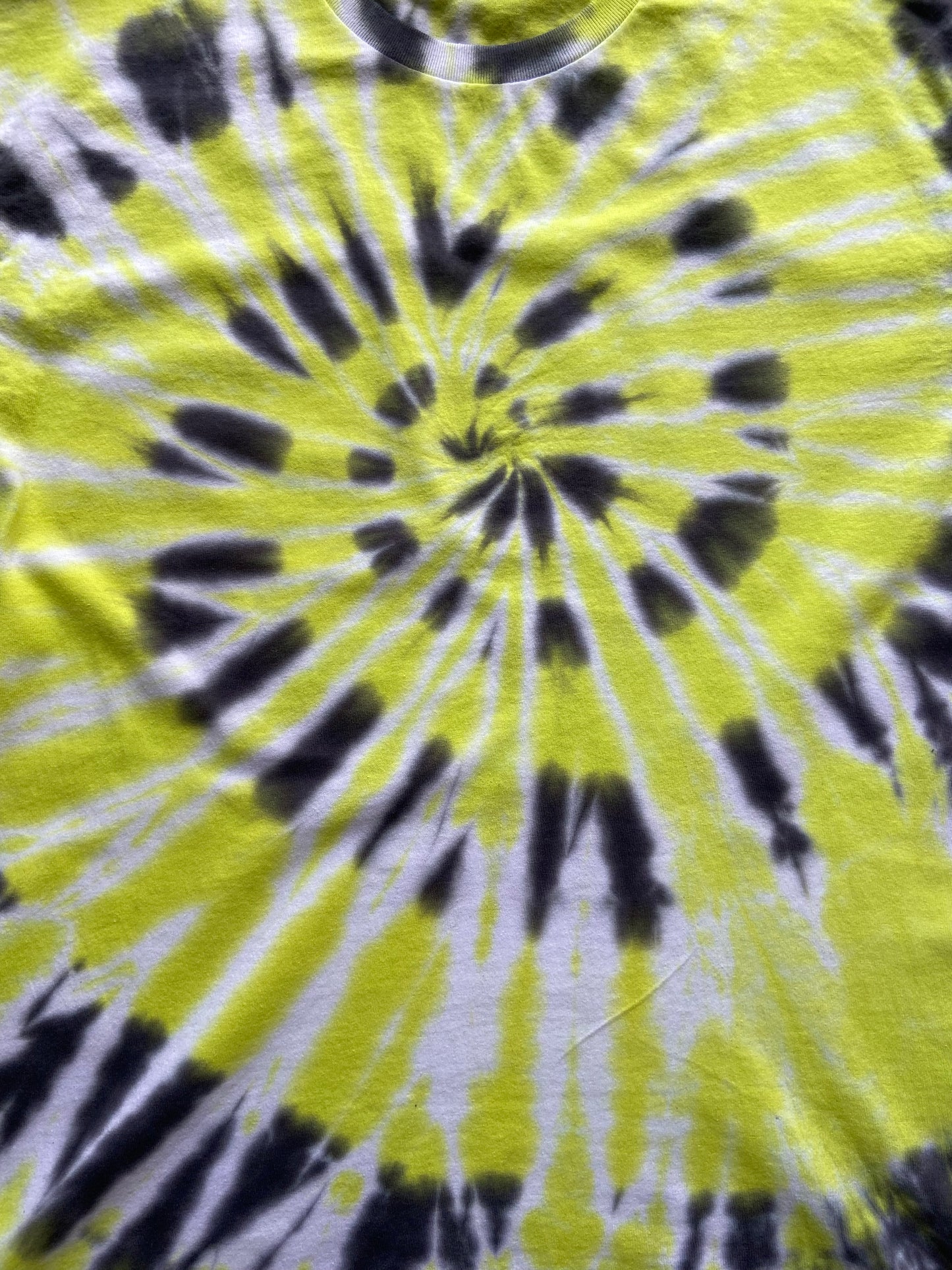 Black and Lime Spiral Tie Dye T-Shirt, Adult, Youth, Unisex, XS, S, M, L, XL, 2XL, 3XL, 4XL, 5XL, Dyed in the UK, Gift