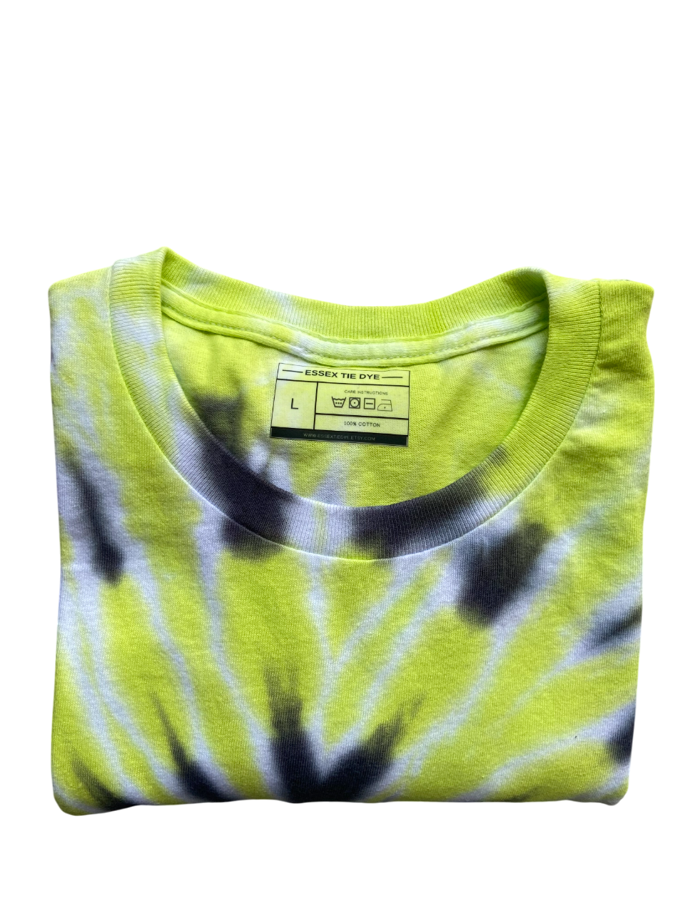 Black and Lime Spiral Tie Dye T-Shirt, Adult, Youth, Unisex, XS, S, M, L, XL, 2XL, 3XL, 4XL, 5XL, Dyed in the UK, Gift