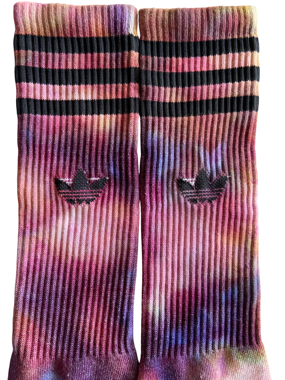 Warrior Princess Ice Tie Dye Adidas High Crew Socks, One Pair, Solid Colour, Unisex, Adidas Originals, Dyed in the UK, Gift