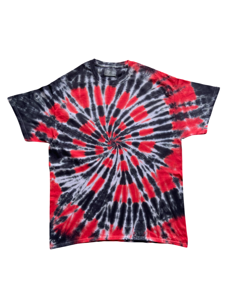 Red and Black Spiral and Swirl Tie Dye T-Shirt, Adult, Youth, Unisex, XS, S, M, L, XL, 2XL, 3XL, 4XL, 5XL, Dyed in the UK, Gift