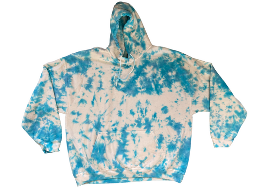 Turquoise Tie Dye Hoodie, Adult, Youth, Unisex, XS, S, M, L, XL, 2XL, 3XL, 4XL, 5XL, Dyed in the UK, Gift
