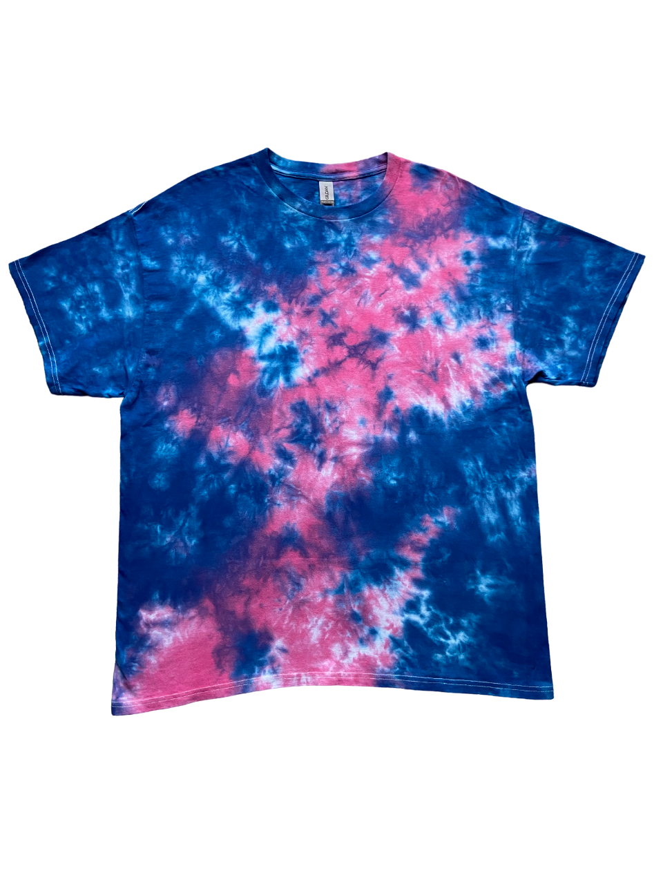 Navy with Pink Accent Scrunch Tie Dye T-Shirt, Adult, Youth, Unisex, XS, S, M, L, XL, 2XL, 3XL, 4XL, 5XL, Dyed in the UK, Gift