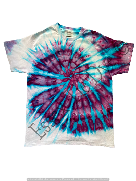 Blue Violet Ice Tie Dye Spiral