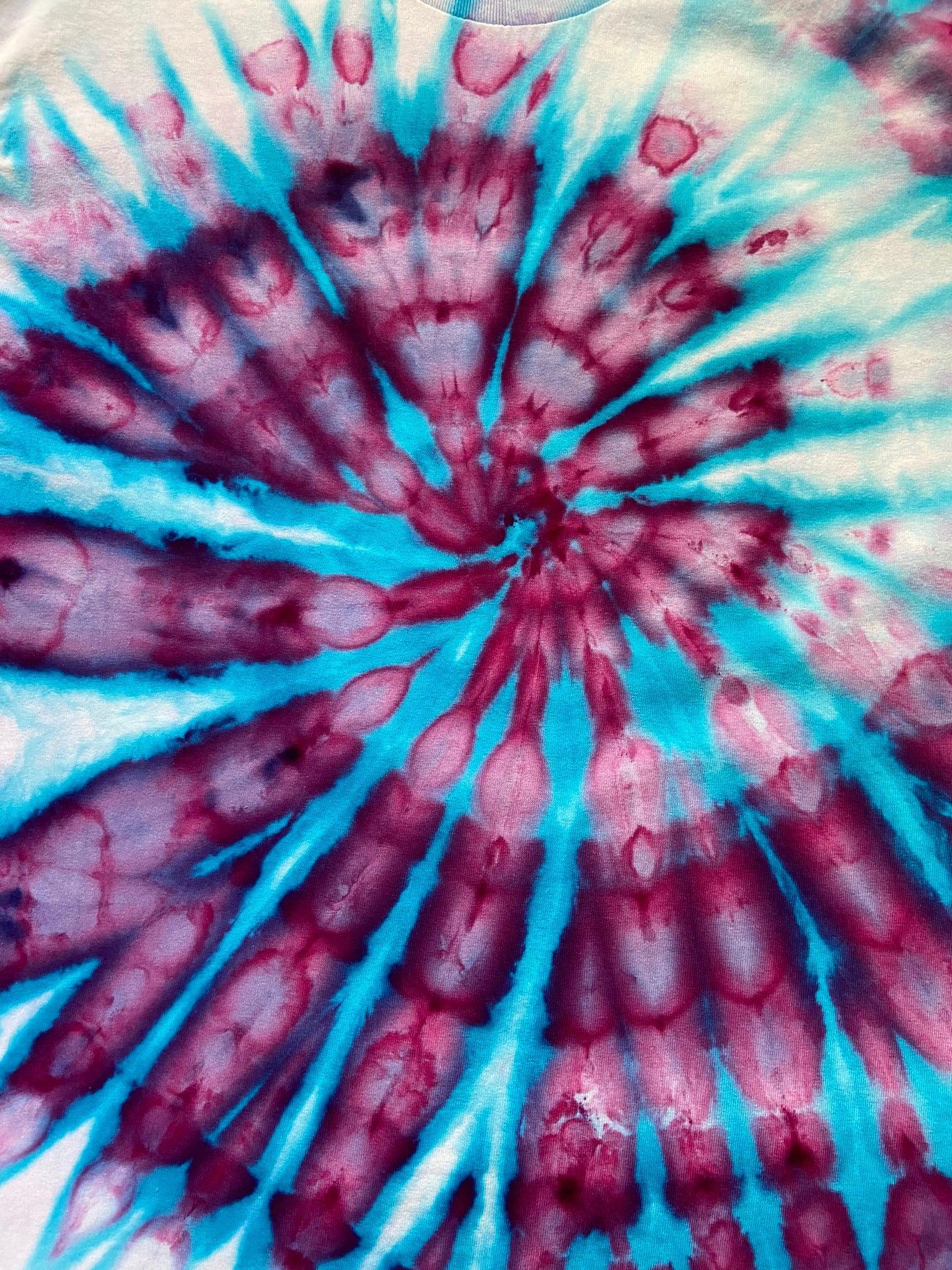 Blue Violet Ice Spiral Tie Dye T-Shirt, Adult, Youth, Unisex XS, S, M, L, XL, 2XL, 3XL, 4XL, 5XL, Dyed in the UK, Gift
