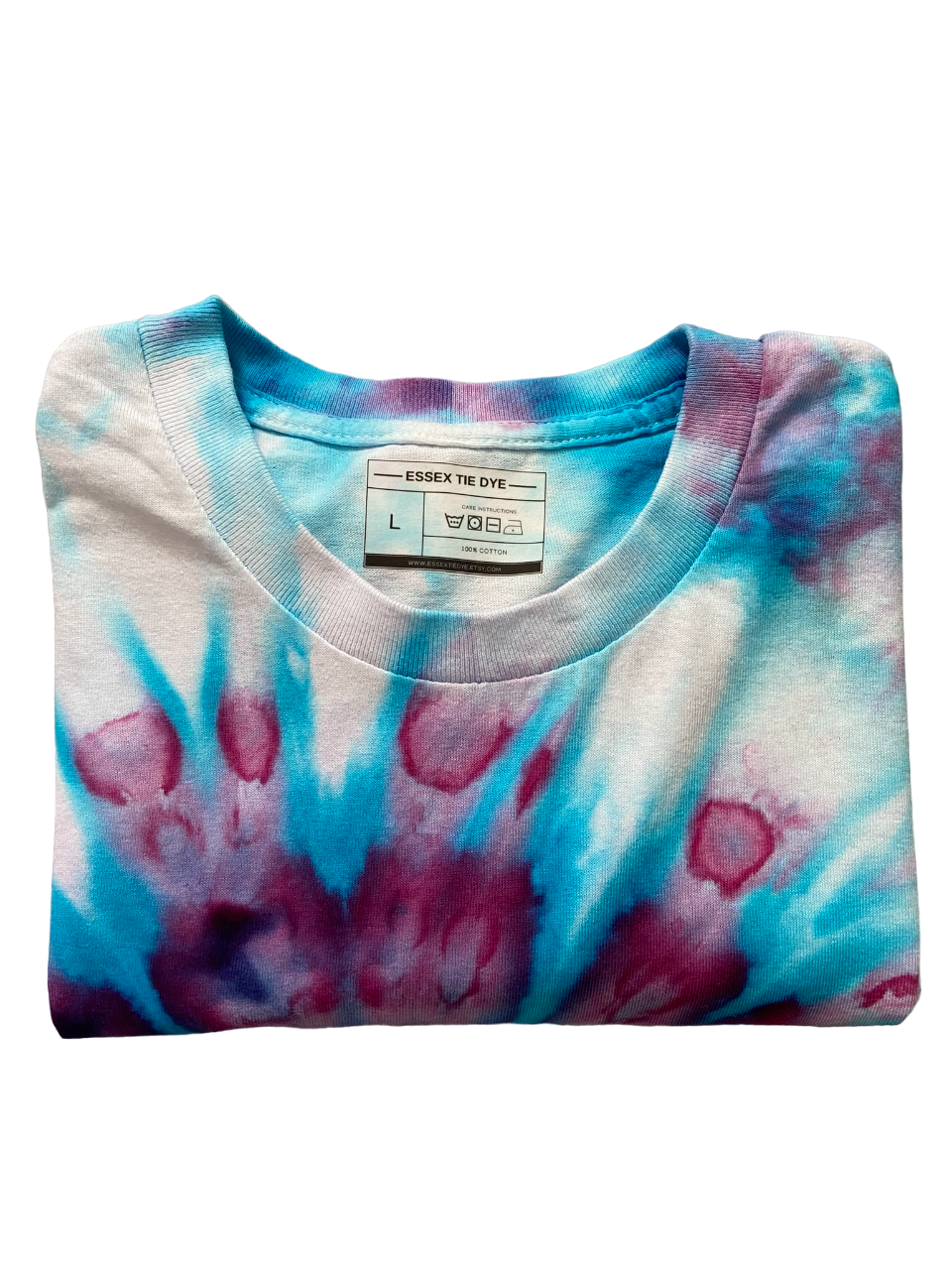 Blue Violet Ice Spiral Tie Dye T-Shirt, Adult, Youth, Unisex XS, S, M, L, XL, 2XL, 3XL, 4XL, 5XL, Dyed in the UK, Gift