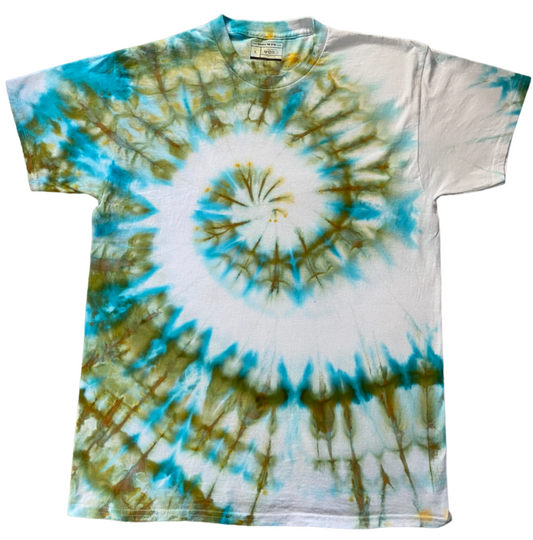 Wasabi Ice Spiral Tie Dye T-Shirt, Adult, Youth, Unisex XS, S, M, L, XL, 2XL, 3XL, 4XL, 5XL, Dyed in the UK, Gift
