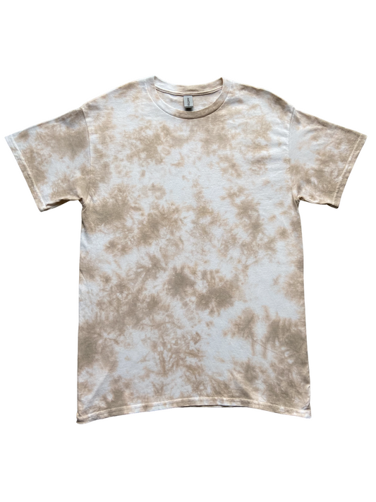 Ecru Scrunch Tie Dye T-Shirt, Adult, Unisex, S, M, L, XL, 2XL, 3XL, 4XL, 5XL, Dyed in the UK, Gift