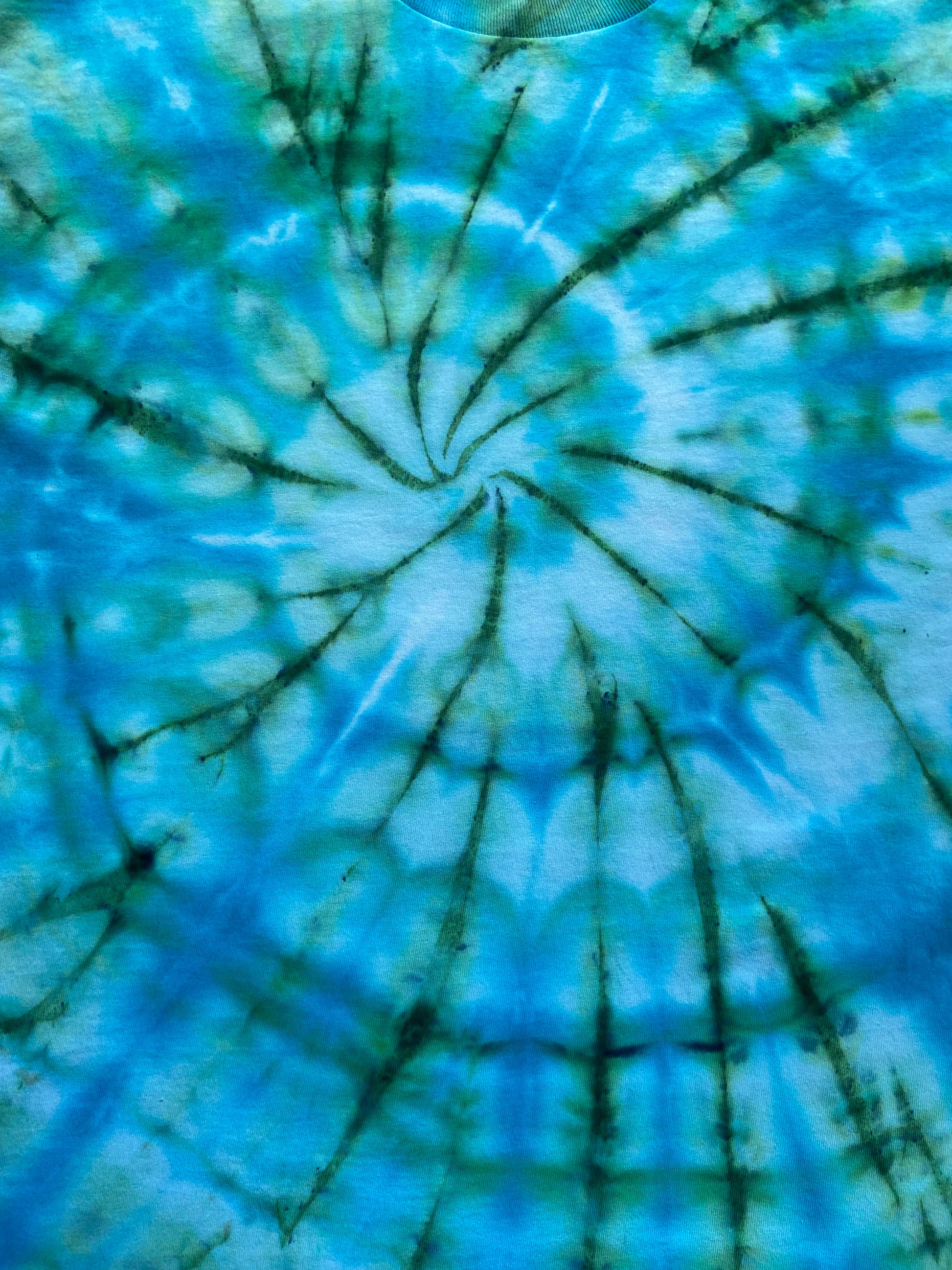 Jade Ice Spiral Tie Dye T-Shirt, Adult, Youth, Unisex XS, S, M, L, XL, 2XL, 3XL, 4XL, 5XL, Dyed in the UK, Gift