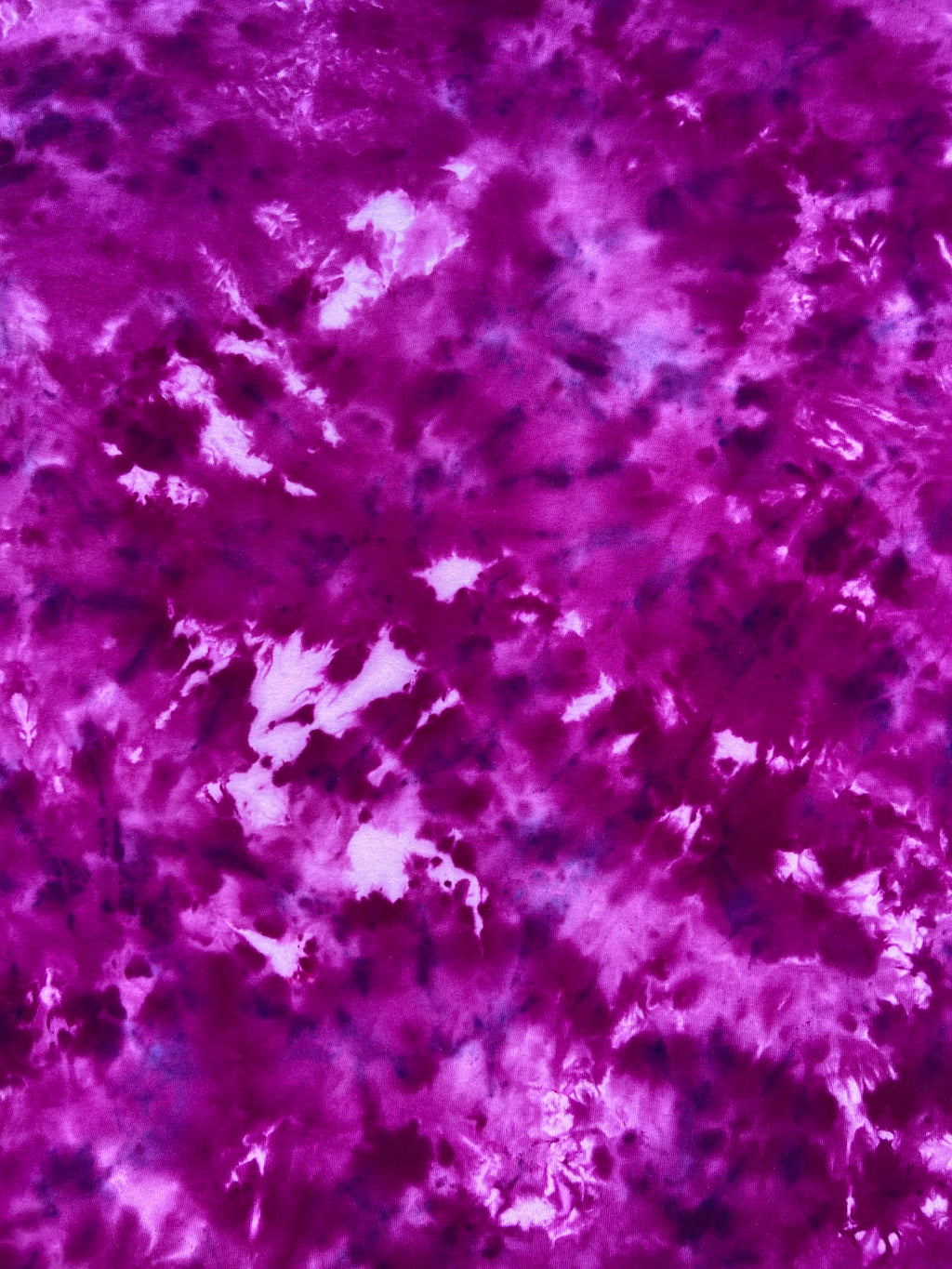 Magenta Galactica Ice Scrunch tie dye T-shirt in vibrant magenta, purple and white with a hand dyed scrunch pattern.