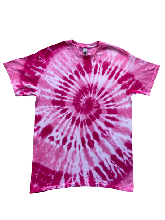 Pink Spiral Tie Dye T-Shirt, Adult, Youth, Unisex, XS, S, M, L, XL, 2XL, 3XL, 4XL, 5XL, Dyed in the UK, Gift
