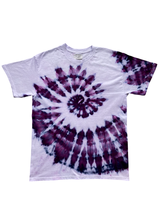 Deep Purple Ice Spiral Tie Dye T-Shirt, Adult, Youth, Unisex XS, S, M, L, XL, 2XL, 3XL, 4XL, 5XL, Dyed in the UK, Gift