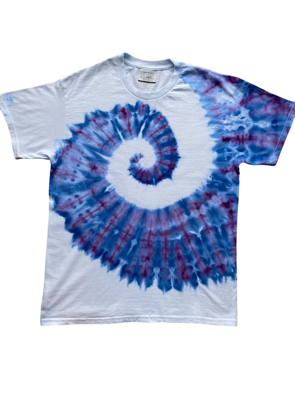 Periwinkle Ice Spiral Tie Dye T-Shirt, Adult, Youth, Unisex XS, S, M, L, XL, 2XL, 3XL, 4XL, 5XL, Dyed in the UK, Gift