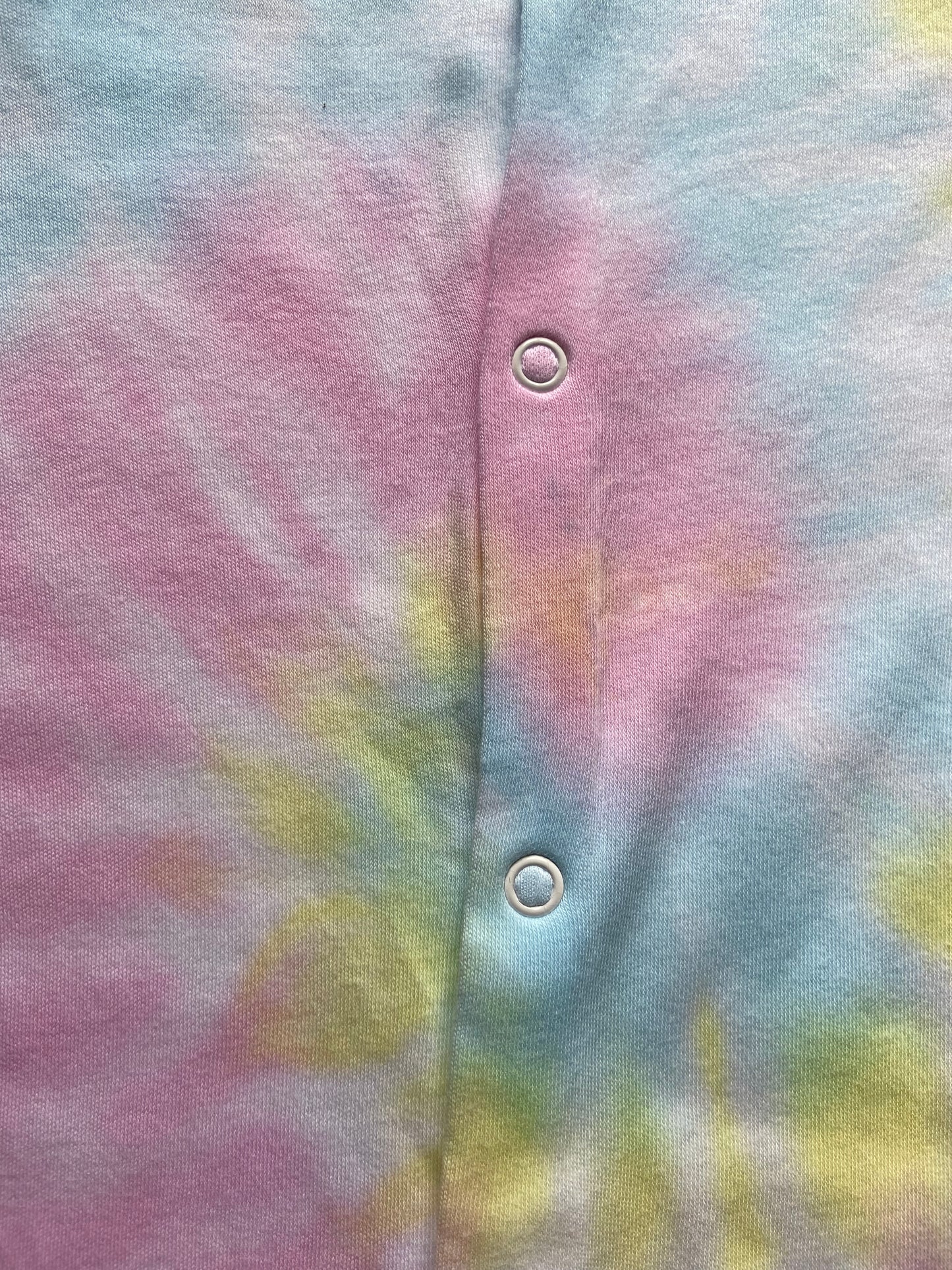 Pastel Tie Dye Baby Sleepsuit-0-3 months, 3-6 months, 6-9 months, 9-12 months, 12-18 months, 18-24 months, Unisex, Cotton, Handmade to order