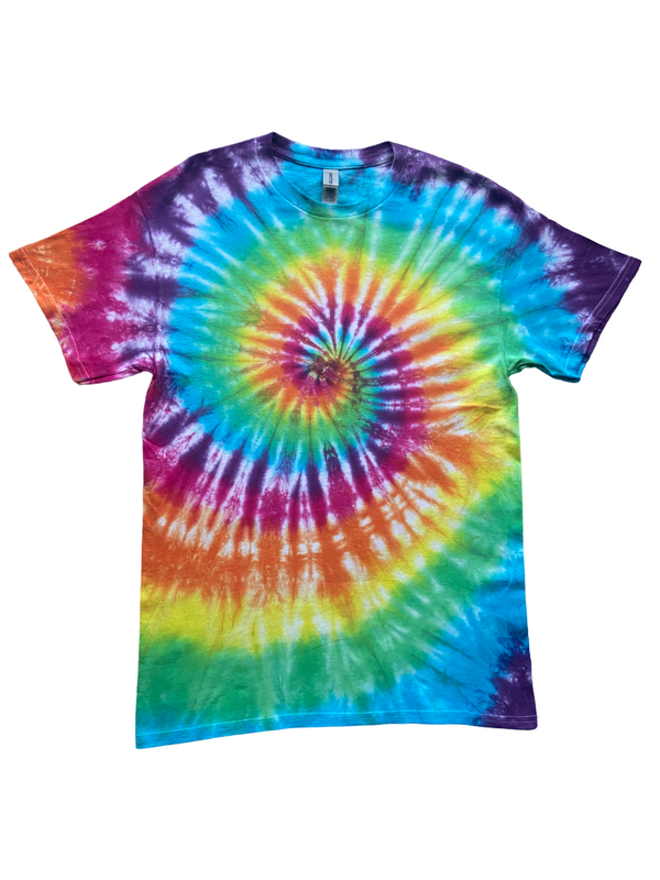 Classic Tie Dye Spiral, Red, Orange, Yellow, Green, Blue, Purple, S,M,L,XL,2XL,3XL,4XL,5XL