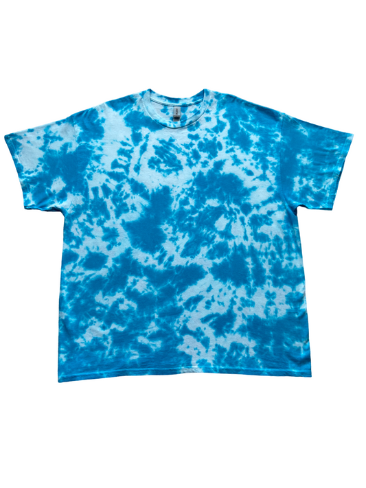 Turquoise Scrunch Tie Dye T-Shirt, Adult, Unisex, S, M, L, XL, 2XL, 3XL, 4XL, 5XL, Dyed in the UK, Gift