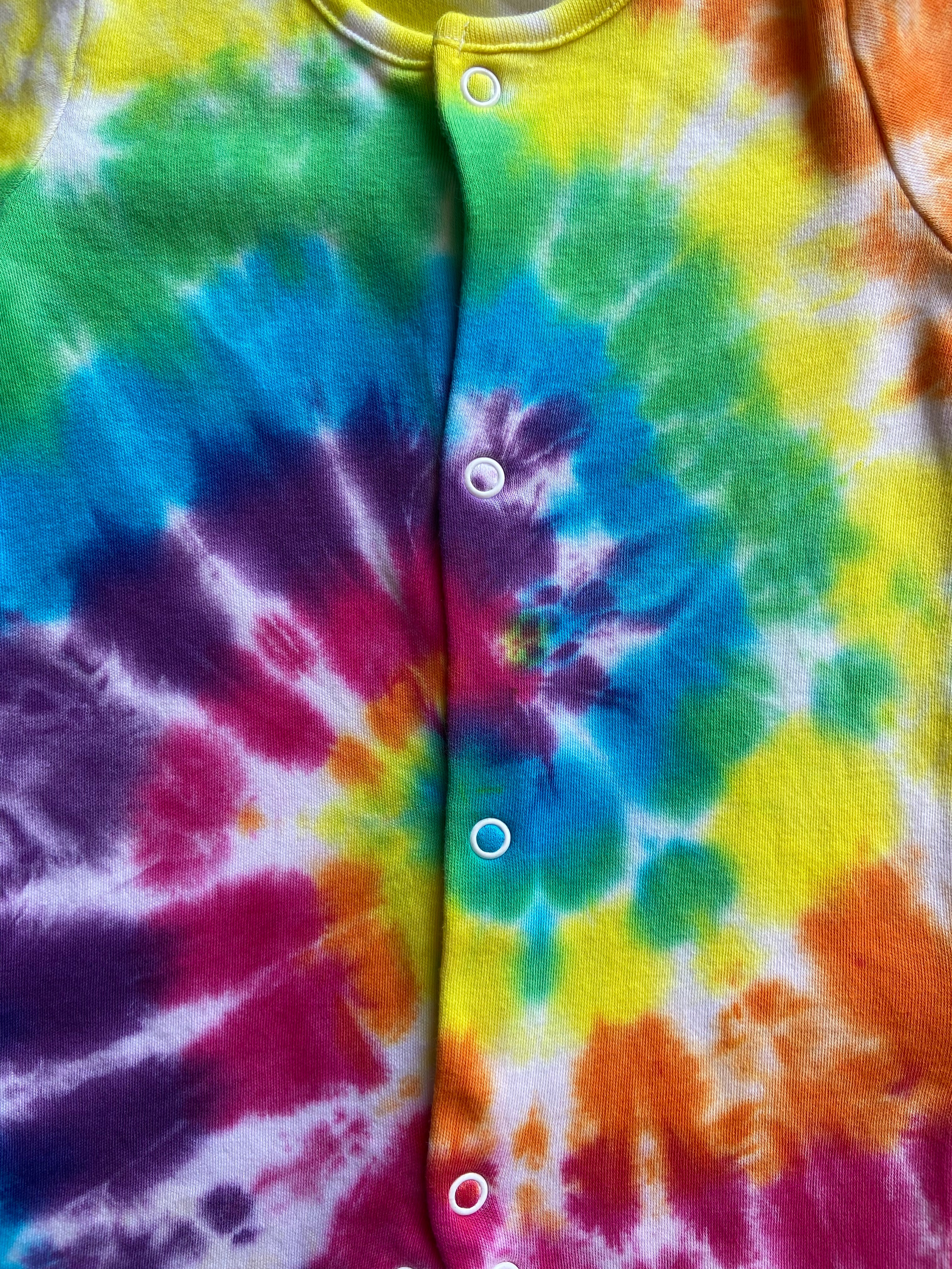 Rainbow Spiral Baby Tie Dye Sleepsuit