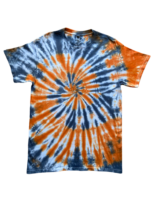 Orange and Black Spiral Tie Dye