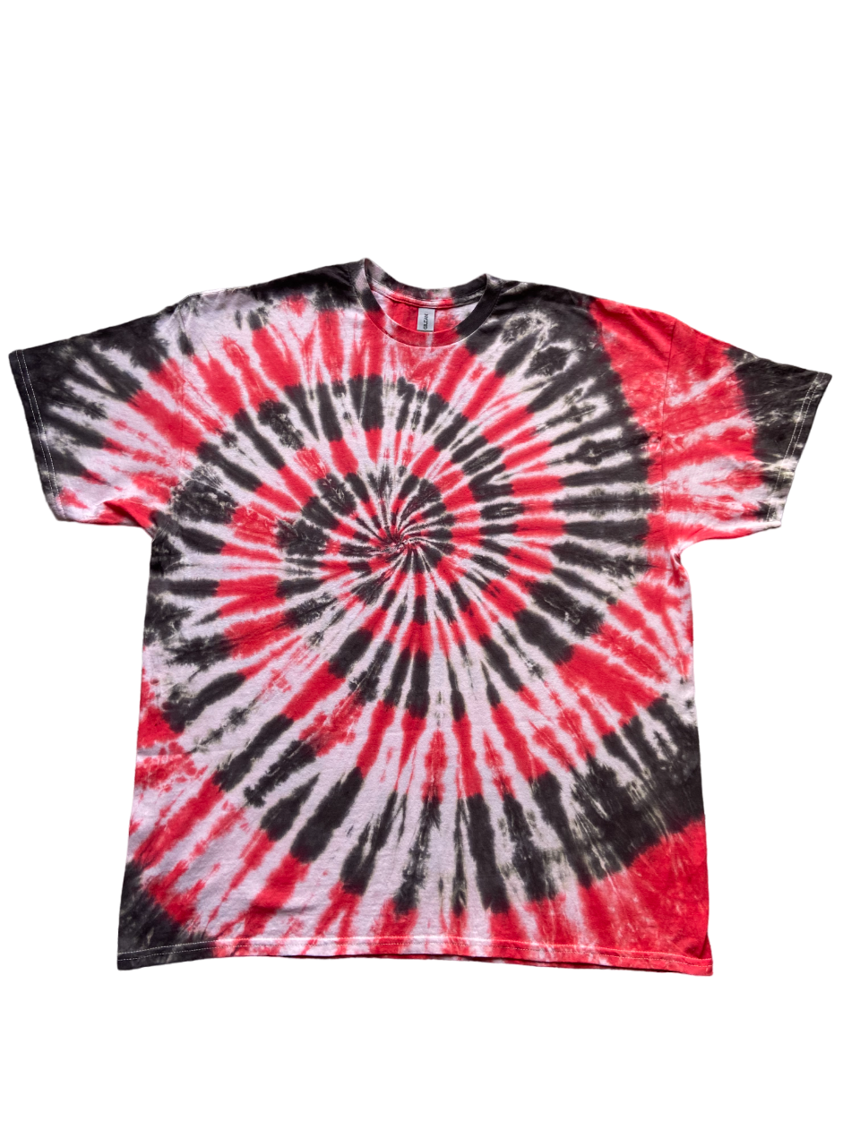Red and Black Spiral Tie Dye T-Shirt, Adult, Youth, Unisex, XS, S, M, L, XL, 2XL, 3XL, 4XL, 5XL, Dyed in the UK, Gift