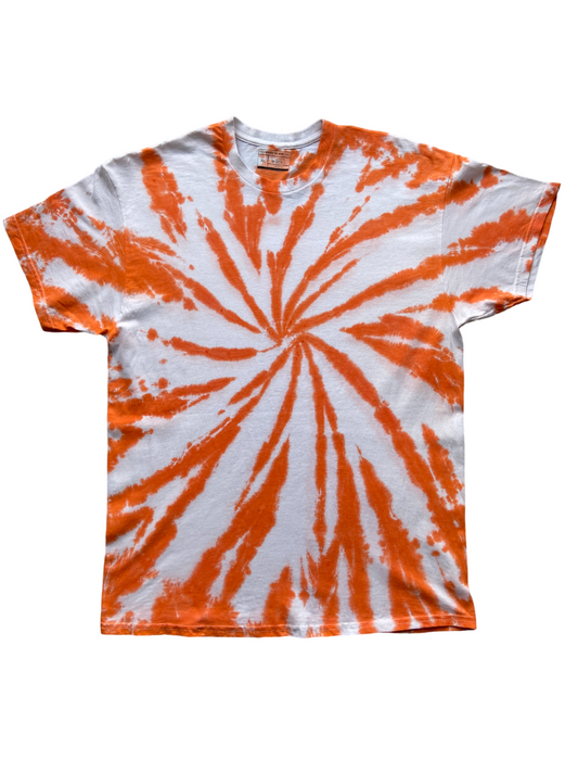 Deep Orange Swirl Tie Dye T-Shirt, Adult, Youth, Unisex, XS, S, M, L, XL, 2XL, 3XL, 4XL, 5XL, Dyed in the UK, Gift