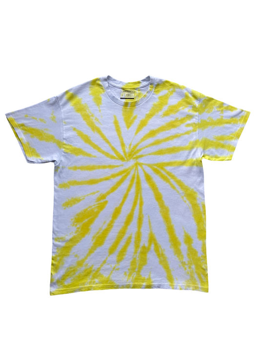 Lemon Yellow Swirl Tie Dye T-Shirt, Adult, Youth, Unisex, XS, S, M, L, XL, 2XL, 3XL, 4XL, 5XL, Dyed in the UK, Gift
