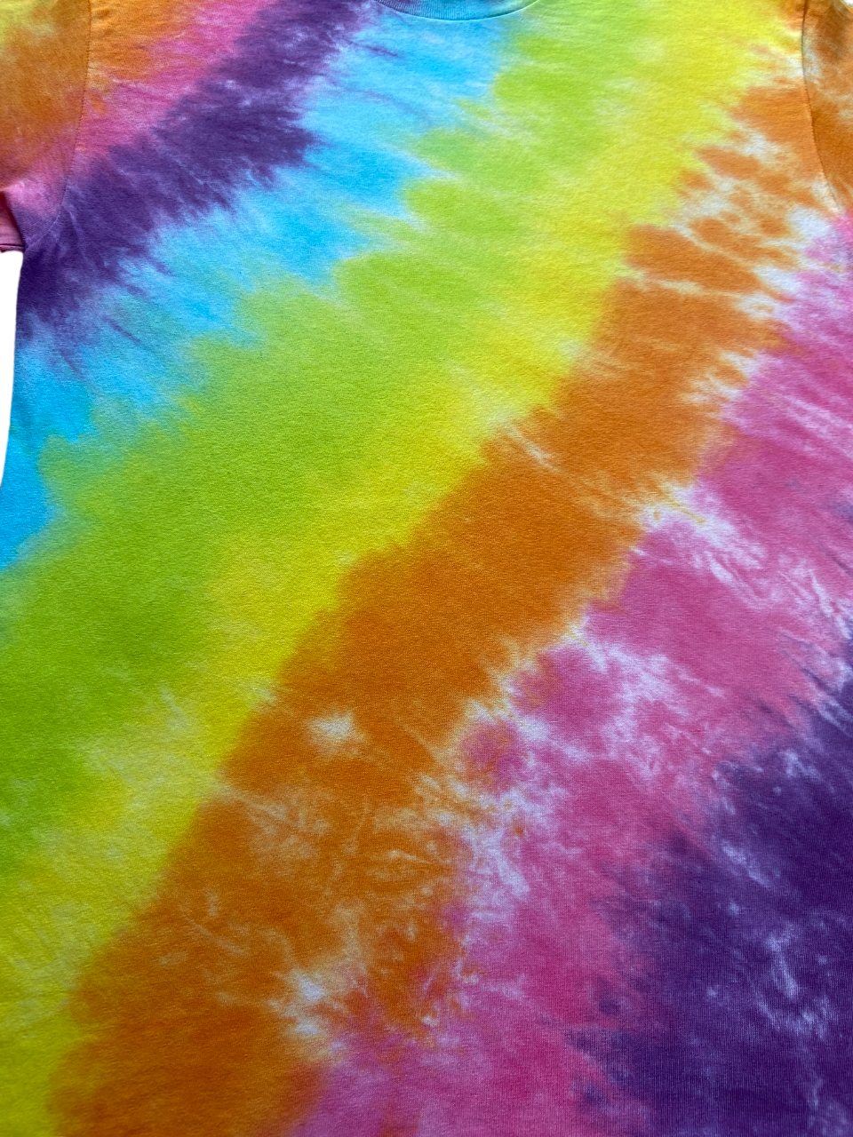 Multicolour Stripe Tie Dye T-Shirt, Adult, S, M, L, XL, 2XL, 3XL, 4XL, 5XL, Dyed in the UK, Gift