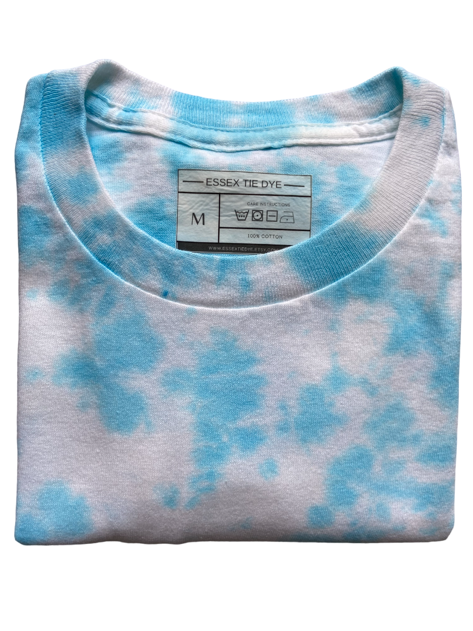 Glacier Blue Scrunch Tie Dye T-Shirt, Adult, Unisex, S, M, L, XL, 2XL, 3XL, 4XL, 5XL, Dyed in the UK, Gift