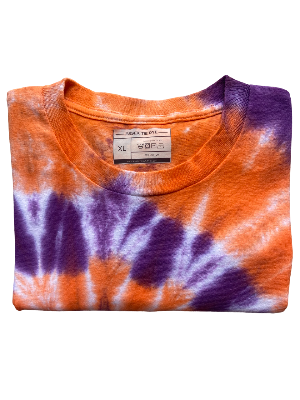 Orange and Purple Spiral Tie Dye T-Shirt, Adult, Youth, Unisex, XS, S, M, L, XL, 2XL, 3XL, 4XL, 5XL, Dyed in the UK, Gift