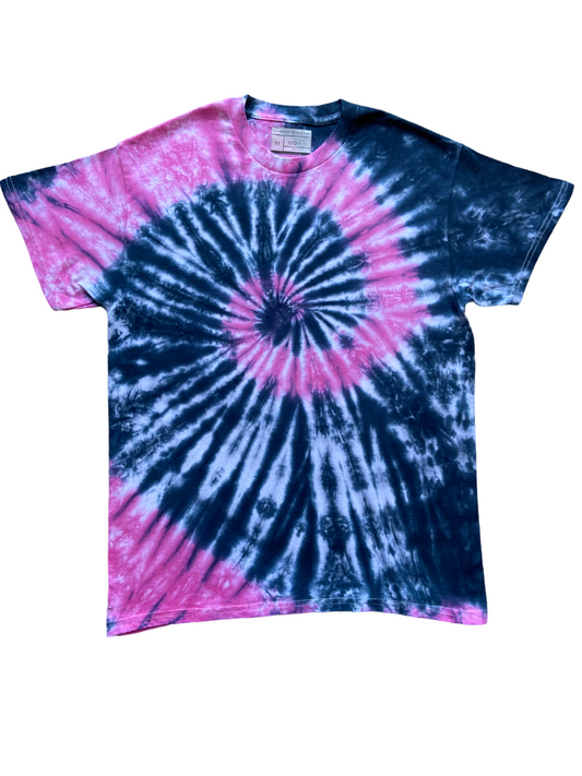 Black with Pink Spiral Tie Dye