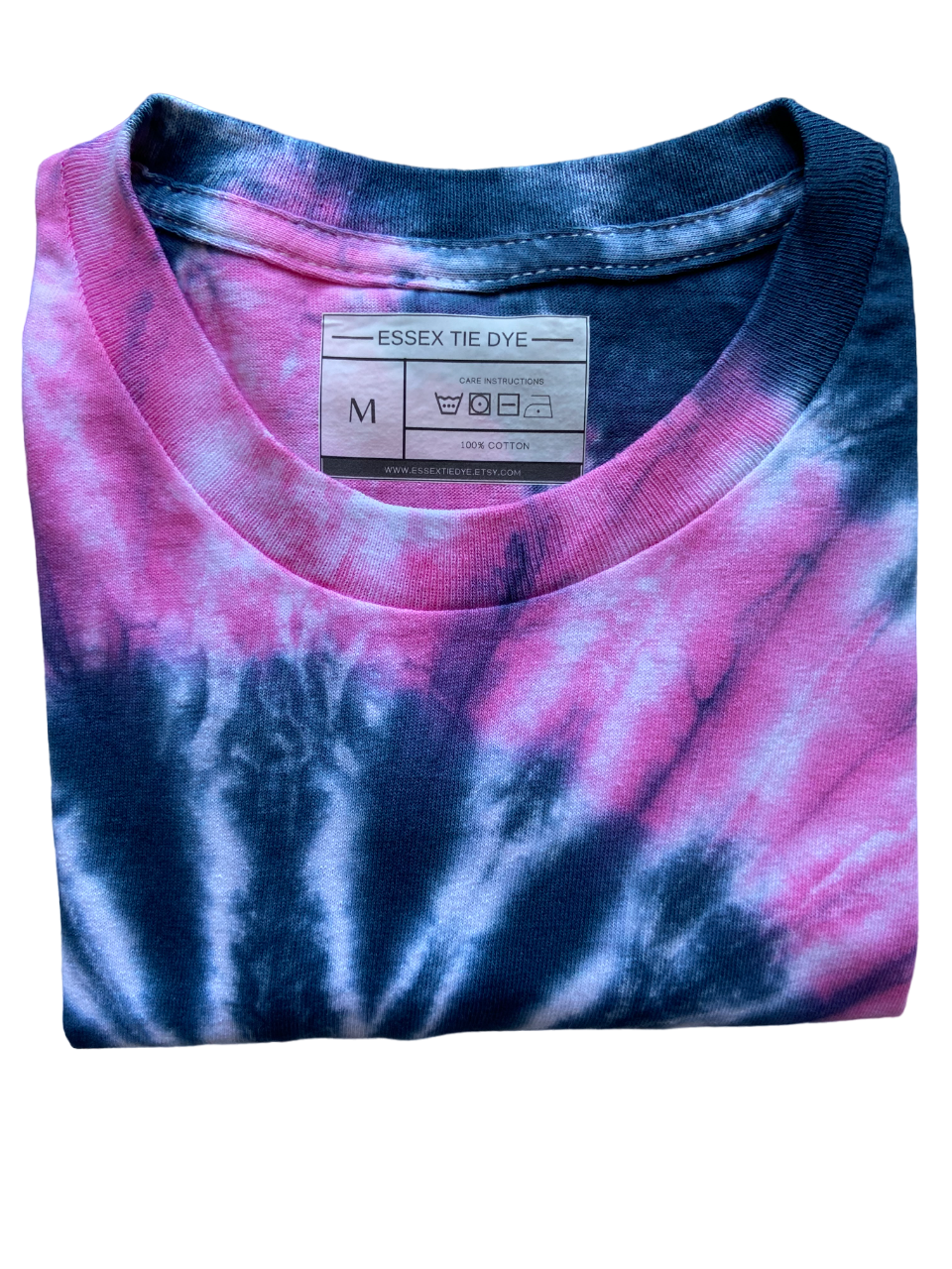 Black with Pink Spiral Tie Dye