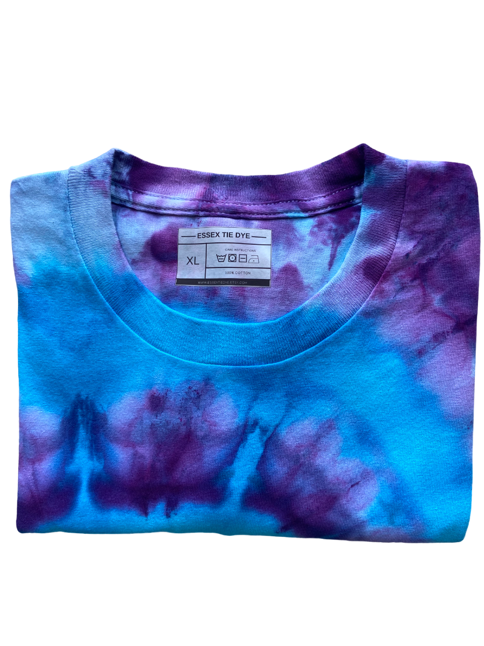 Blue and Purple Ice Spiral Tie Dye T-Shirt, Adult, Youth, Unisex XS, S, M, L, XL, 2XL, 3XL, 4XL, 5XL, Dyed in the UK, Gift