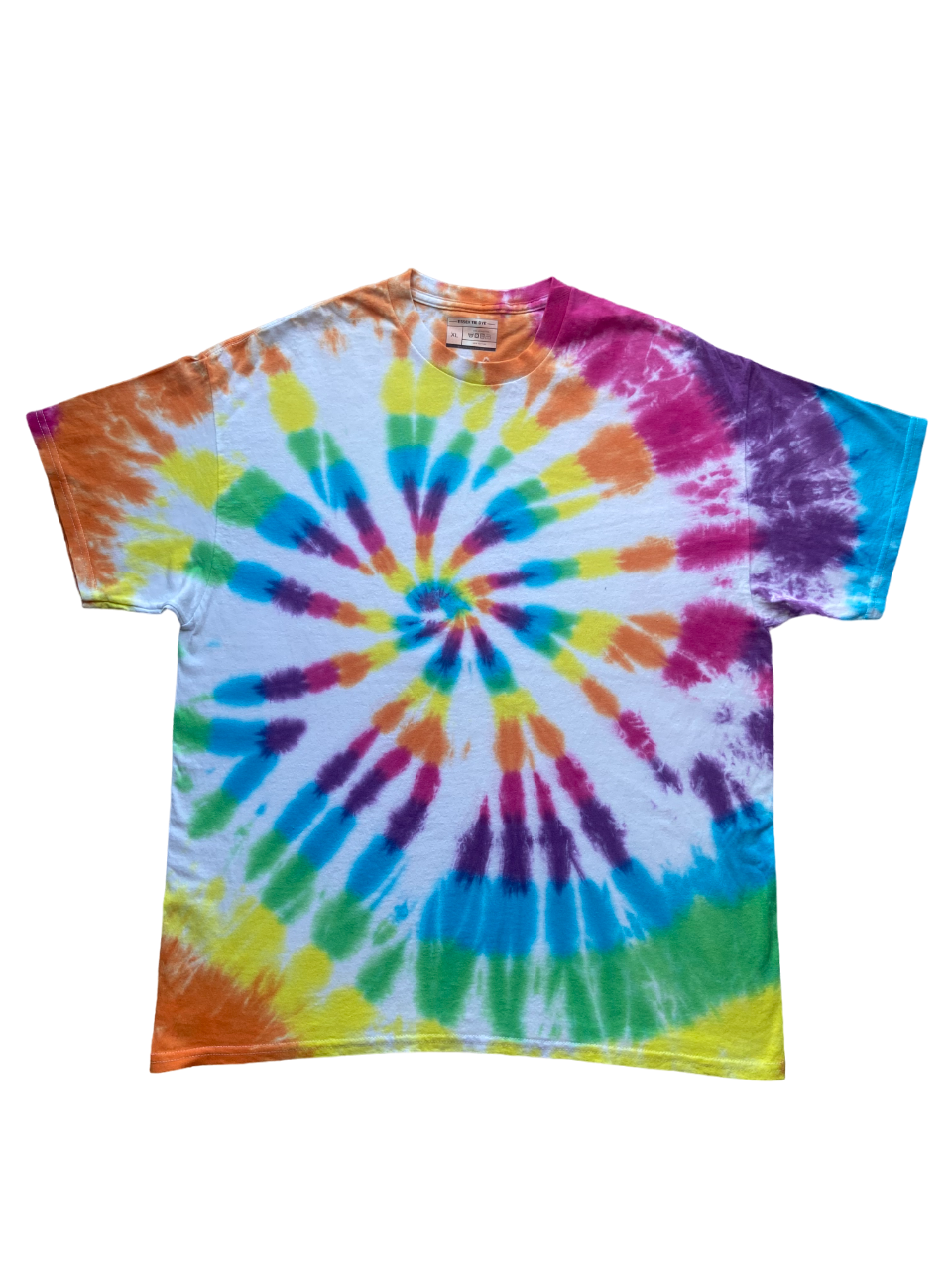 White Classic Spiral Tie Dye T-Shirt, Adult, Youth, Unisex, XS, S, M, L, XL, 2XL, 3XL, 4XL, 5XL, Dyed in the UK, Gift