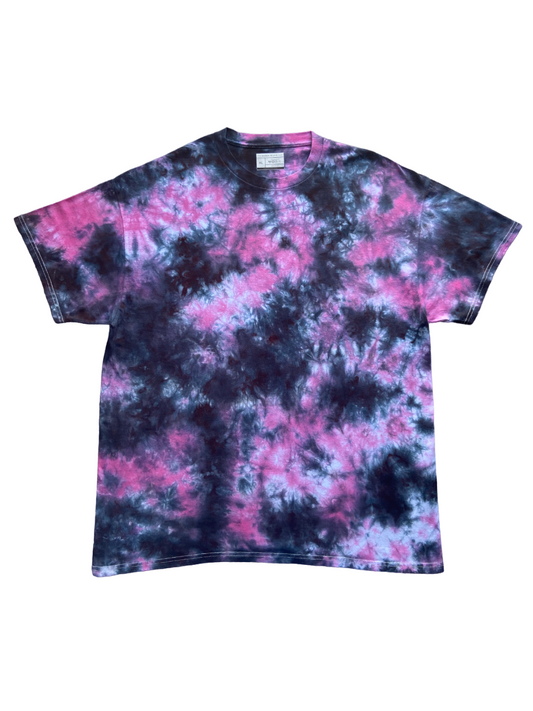 Black and Hot Pink Scrunch Tie Dye T-Shirt, Adult, Youth, Unisex, XS, S, M, L, XL, 2XL, 3XL, 4XL, 5XL, Dyed in the UK, Gift, Handmade
