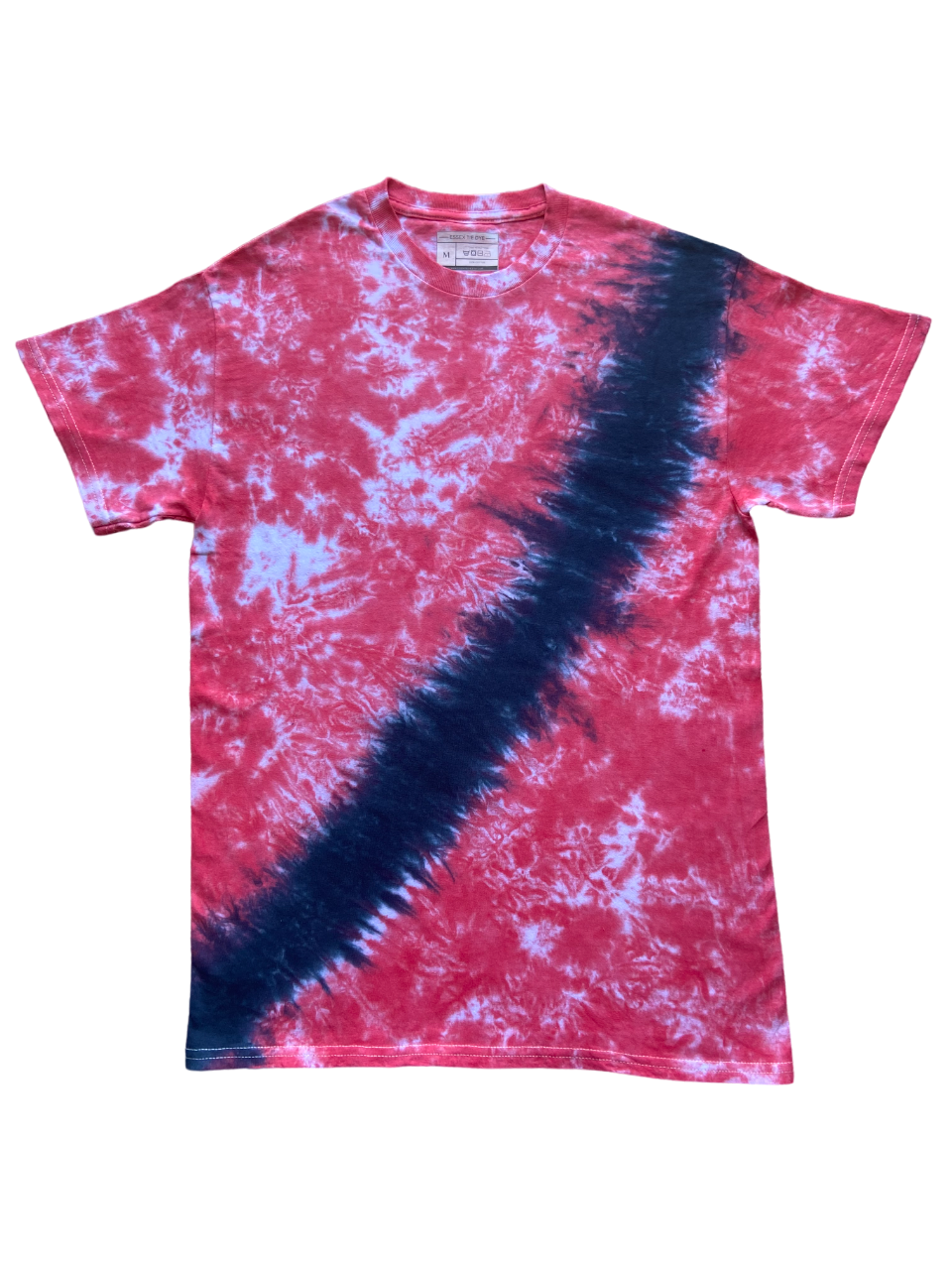 Scarlet with Black Accent Tie Dye T-Shirt, Adult, Unisex, S, M, L, XL, 2XL, 3XL, 4XL, 5XL, Dyed in the UK, Gift