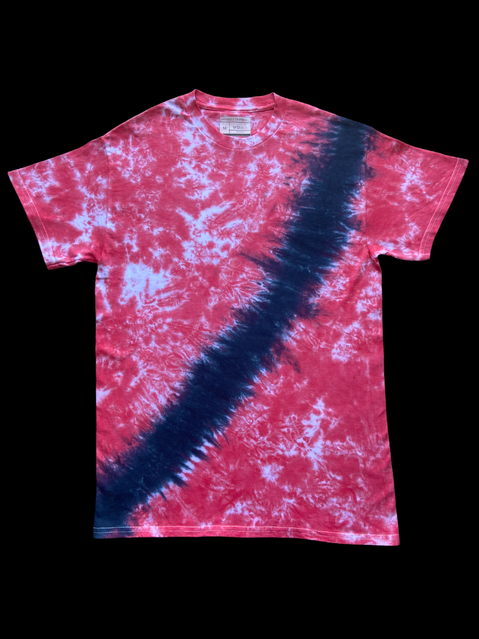 Scarlet with Black Accent Tie Dye T-Shirt, Adult, Unisex, S, M, L, XL, 2XL, 3XL, 4XL, 5XL, Dyed in the UK, Gift