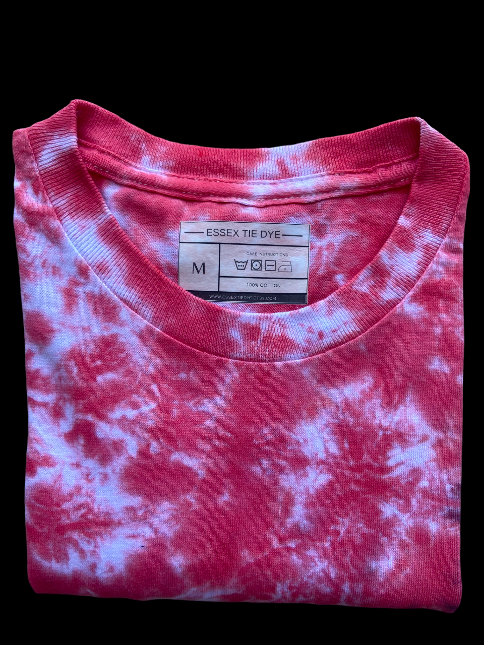 Scarlet with Black Accent Tie Dye T-Shirt, Adult, Unisex, S, M, L, XL, 2XL, 3XL, 4XL, 5XL, Dyed in the UK, Gift