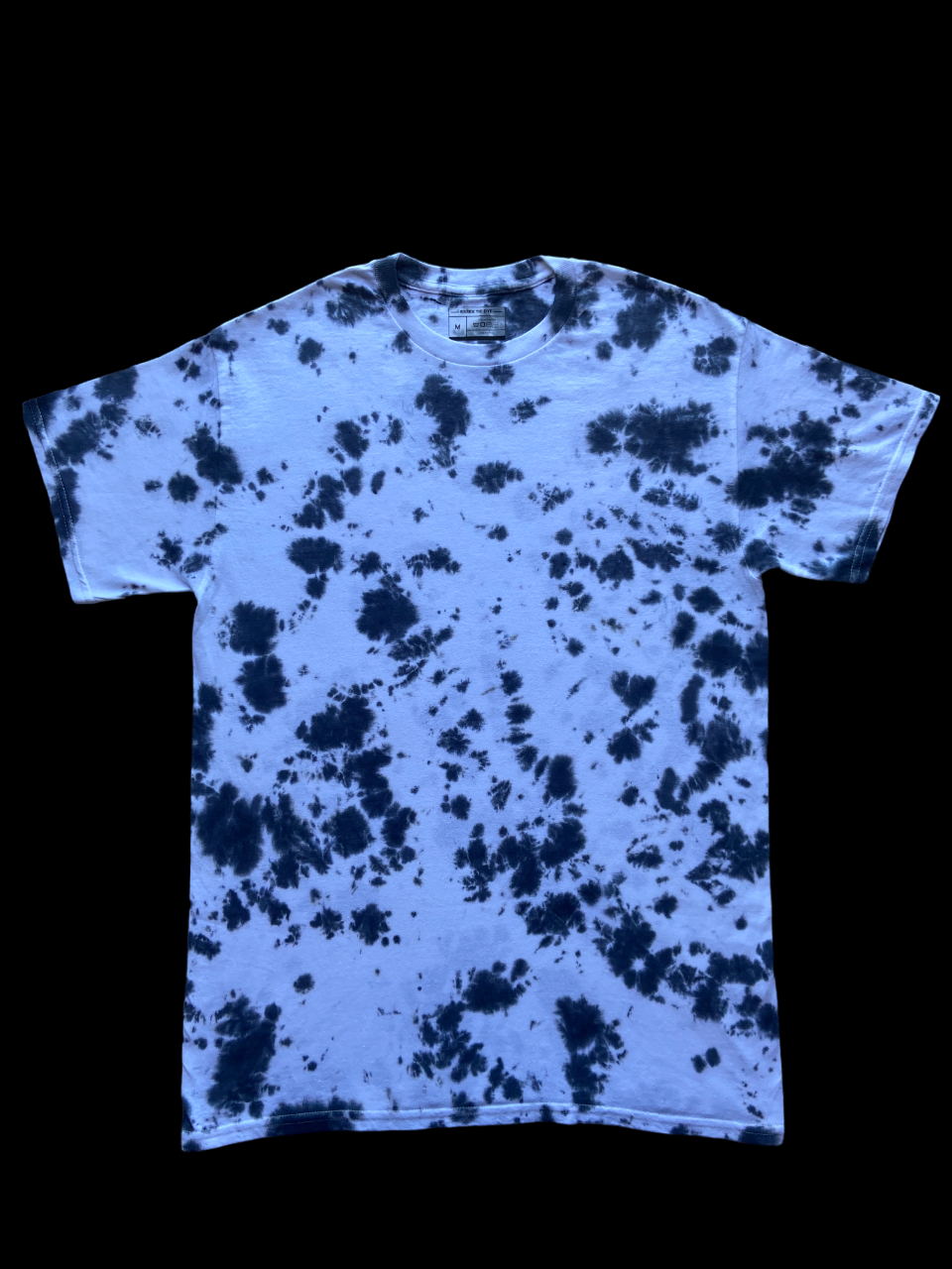 Black Scrunch Tie Dye T-Shirt, Adult, Unisex, S, M, L, XL, 2XL, 3XL, 4XL, 5XL, Dyed in the UK, Gift