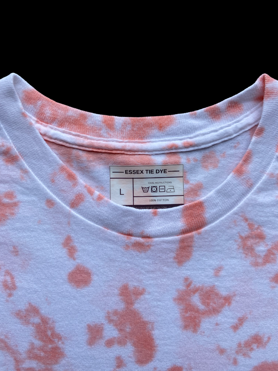 Peach Scrunch Tie Dye T-Shirt, Adult, Unisex, S, M, L, XL, 2XL, 3XL, 4XL, 5XL, Dyed in the UK, Gift